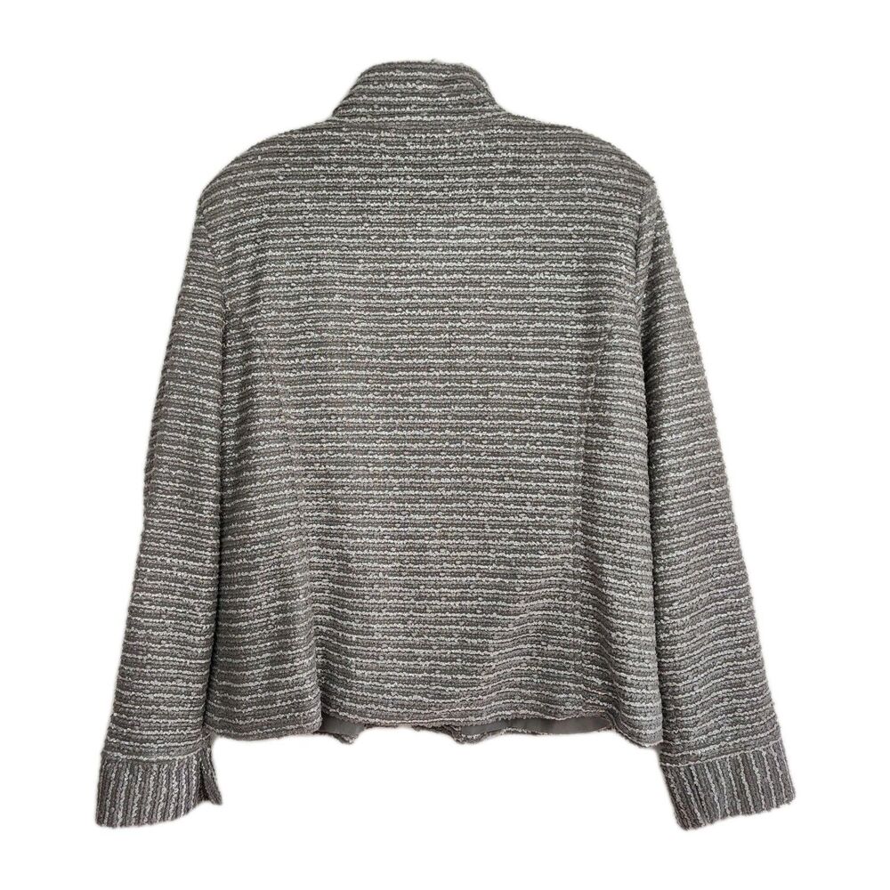 Patchington Full-Zip Women's Jacket, size Large, gray/silver stripes, mock neck - Picture 9 of 10